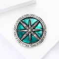 Alloy Enamel Compass Shield Brooch Pin For Unisex Clothing Accessories view 2