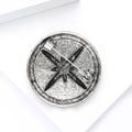 Alloy Enamel Compass Shield Brooch Pin For Unisex Clothing Accessories view 4