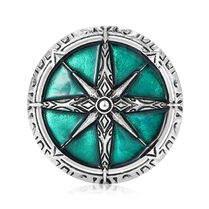 Alloy Enamel Compass Shield Brooch Pin For Unisex Clothing Accessories