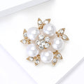 Fashion Alloy Faux Pearl Rhinestone Flower Brooch Pin For Women's Clothing view 2