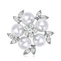 Fashion Alloy Faux Pearl Rhinestone Flower Brooch Pin For Women's Clothing view 5