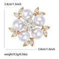 Fashion Alloy Faux Pearl Rhinestone Flower Brooch Pin For Women's Clothing view 6