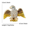 Enamel Rhinestone Alloy Eagle Brooch Pin For Creative Animal Apparel view 6
