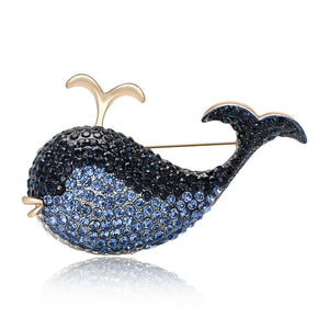 Alloy Rhinestone Whale Brooch Pin For Scarves Collars And Lapels