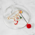 New Japanese Korean Creative Christmas Tassel Pom Pom Brooch Snowman Elk Cane Glove Lapel Pin view 3