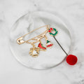 New Japanese Korean Creative Christmas Tassel Pom Pom Brooch Snowman Elk Cane Glove Lapel Pin view 4