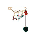 New Japanese Korean Creative Christmas Tassel Pom Pom Brooch Snowman Elk Cane Glove Lapel Pin view 5