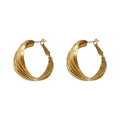 Alloy Geometric Twisted Hoop Earrings For Women, Bold Round Statement Fashion Ear Jewelry view 5