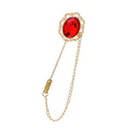Vintage Palace Style Crystal Rhinestone Brooch With Chain Tassel, Versatile Lapel Pin Badge Accessory view 5