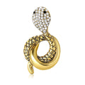Vintage Alloy Rhinestone Snake Brooch For Punk Suit Lapel view 5
