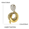 Vintage Alloy Rhinestone Snake Brooch For Punk Suit Lapel view 4