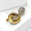 Vintage Alloy Rhinestone Snake Brooch For Punk Suit Lapel view 2