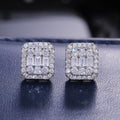 Korean Fresh Style Square Zircon Stud Earrings For Women Versatile Fashion Jewelry view 4