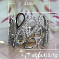 Exaggerated Hollow Water Drop Micro Paved Ring For Women, Trendy Statement Fashion Jewelry view 5
