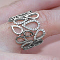 Exaggerated Hollow Water Drop Micro Paved Ring For Women, Trendy Statement Fashion Jewelry view 3