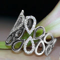Exaggerated Hollow Water Drop Micro Paved Ring For Women, Trendy Statement Fashion Jewelry view 2