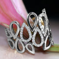 Exaggerated Hollow Water Drop Micro Paved Ring For Women, Trendy Statement Fashion Jewelry view 1