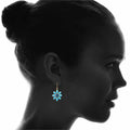 Delicate Blue Flower Resin Earrings For Women, European American Versatile Ear Jewelry view 2
