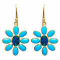 Delicate Blue Flower Resin Earrings For Women, European American Versatile Ear Jewelry view 3