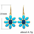 Delicate Blue Flower Resin Earrings For Women, European American Versatile Ear Jewelry view 5