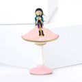 Alloy Enamel Mushroom Girl Brooch Pin Cute Clothing Accessory view 2