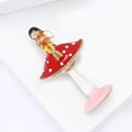 Alloy Enamel Mushroom Girl Brooch Pin Cute Clothing Accessory view 4