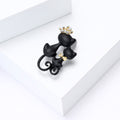 Alloy Rhinestone Black Cat Brooch For Women's Clothing Decoration view 3