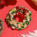 Alloy Enamel Rhinestone Christmas Bow Wreath Brooch Pin For Apparel view 2
