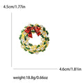 Alloy Enamel Rhinestone Christmas Bow Wreath Brooch Pin For Apparel view 5