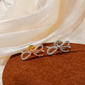Japanese Korean Rhinestone Bowknot Mini Brooch, Anti Exposure Clothing Button Decorative Pin view 1