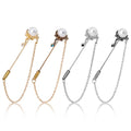 Korean Vintage Small Snake Pearl Brooch Pin With Chain Tassel, Palace Style Cardigan Coat Accessory view 1