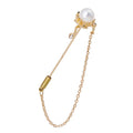 Korean Vintage Small Snake Pearl Brooch Pin With Chain Tassel, Palace Style Cardigan Coat Accessory view 5