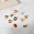 Christmas Pom Pom Brooch Pin 2 Piece Set With Snowman Bell Reindeer Moon Holiday Chest Pins view 3