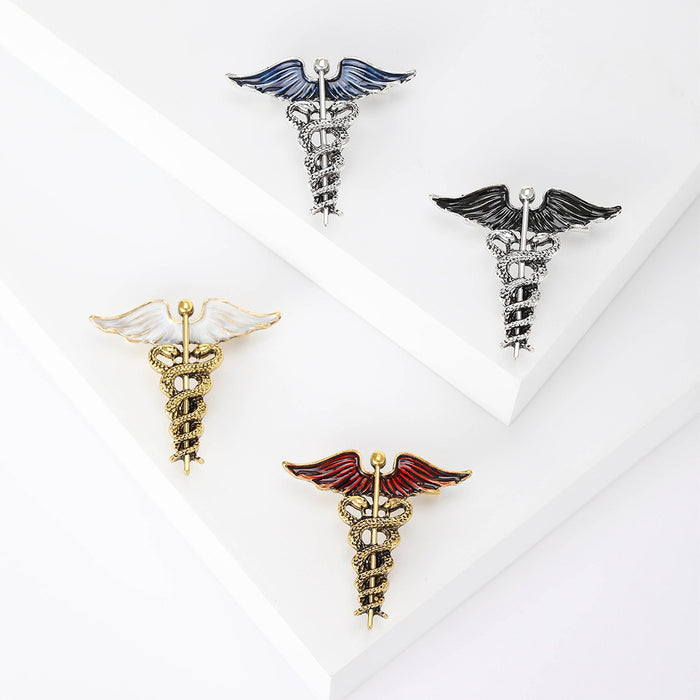 Alloy Enamel Snake Scepter Brooch Pin For Men's Suit Accessories