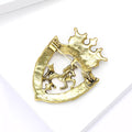 Alloy Rhinestone Shield Crown Horse Brooch For Men's Suit Decoration view 4