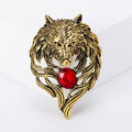 Alloy Vintage Wolf Head Brooch Pendant For Men's Suit Lapel view 4