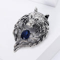 Alloy Vintage Wolf Head Brooch Pendant For Men's Suit Lapel view 2