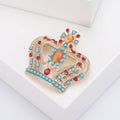 Alloy Rhinestone Crown Brooch For Women's Fashion Clothing Accessories view 3