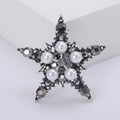 Alloy Pearl Rhinestone Star Brooch Pin Pendant For Clothing Accessories view 3