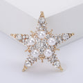 Alloy Pearl Rhinestone Star Brooch Pin Pendant For Clothing Accessories view 2