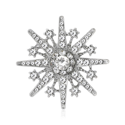 Alloy Snowflake Brooch And Pendant For Versatile Apparel Styling