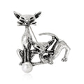 Vintage Alloy Cat Brooch Pin For Fashion Clothing And Lapels view 2