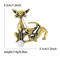 Vintage Alloy Cat Brooch Pin For Fashion Clothing And Lapels view 4