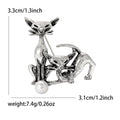 Vintage Alloy Cat Brooch Pin For Fashion Clothing And Lapels view 5