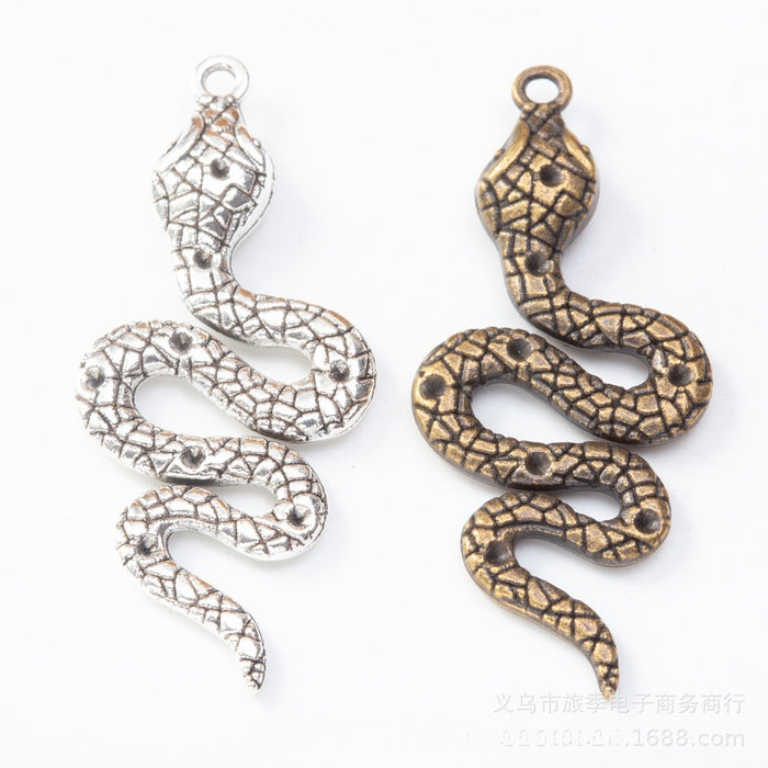 Zinc Alloy Snake Charm Pendant No.383840 for DIY Necklace Bracelet Jewelry Making