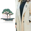 Enamel Alloy Green Tree Brooch Pin For Apparel Accessories view 2