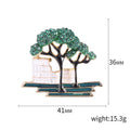 Enamel Alloy Green Tree Brooch Pin For Apparel Accessories view 5