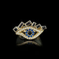 Trendy Creative Eye Shape Copper Ring With Zircon For Women, European American Fashion Jewelry view 5