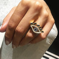 Trendy Creative Eye Shape Copper Ring With Zircon For Women, European American Fashion Jewelry view 2