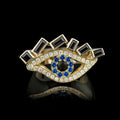 Trendy Creative Eye Shape Copper Ring With Zircon For Women, European American Fashion Jewelry view 1